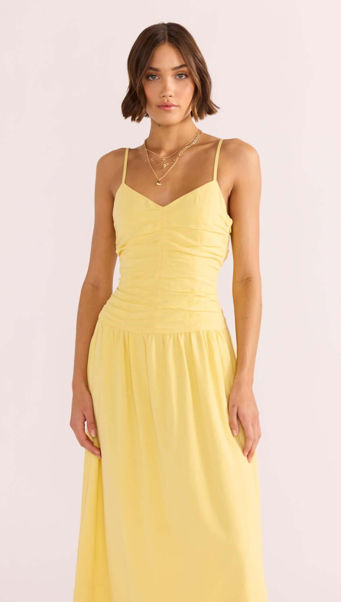 OPHELIA RUCHED MIDI DRESS-MINKPINK