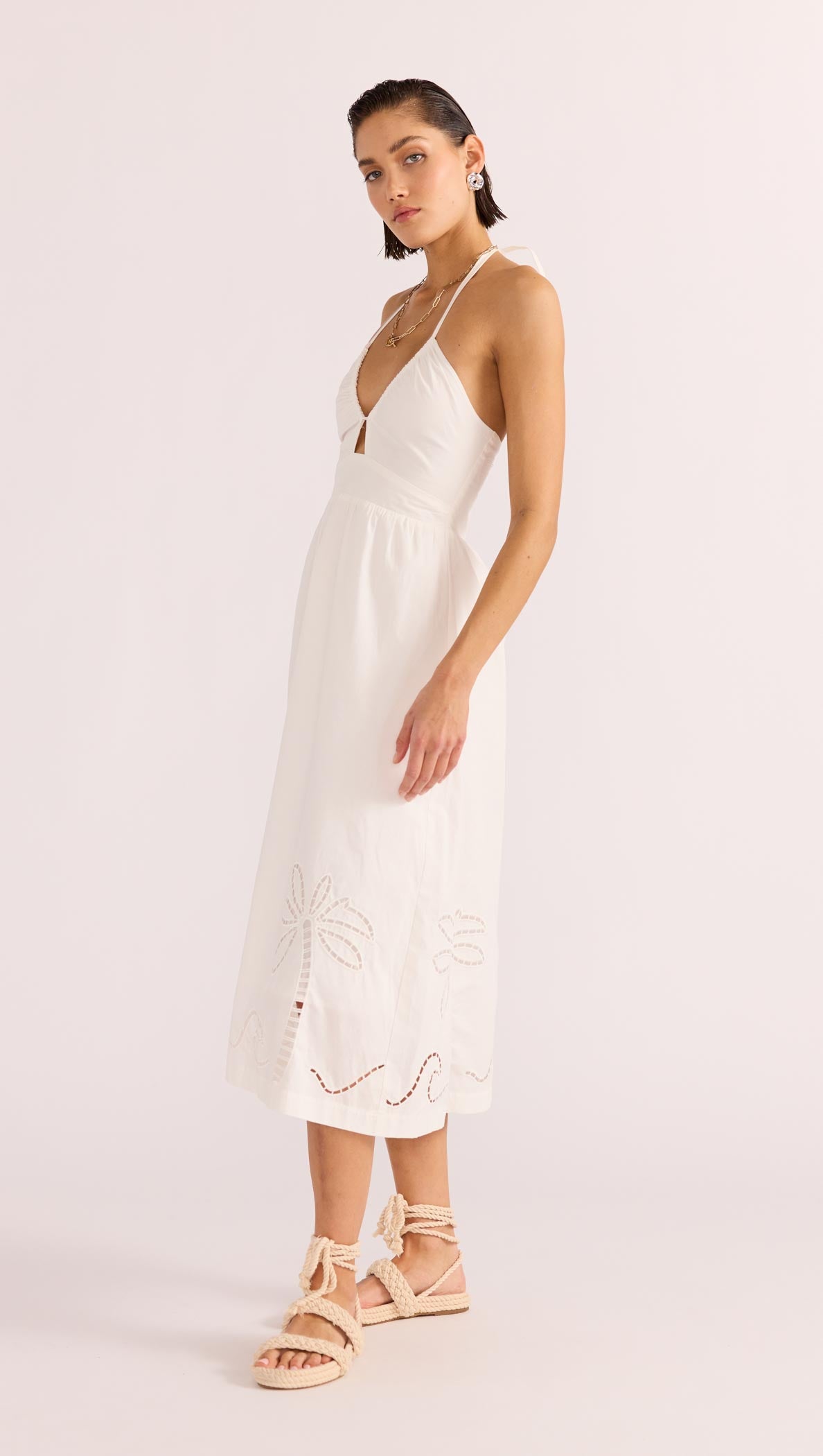 ROMINA BRODERIE MIDI DRESS-MINKPINK