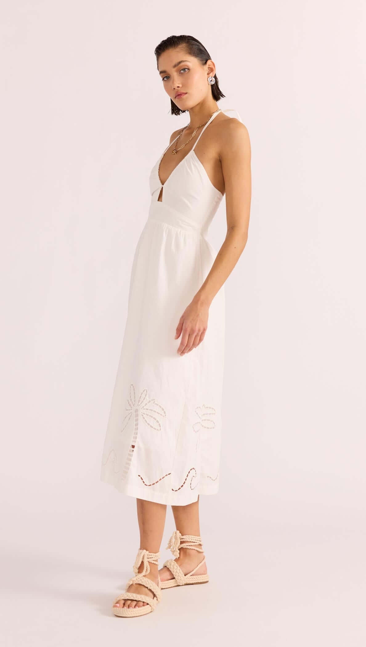 ROMINA BRODERIE MIDI DRESS-MINKPINK