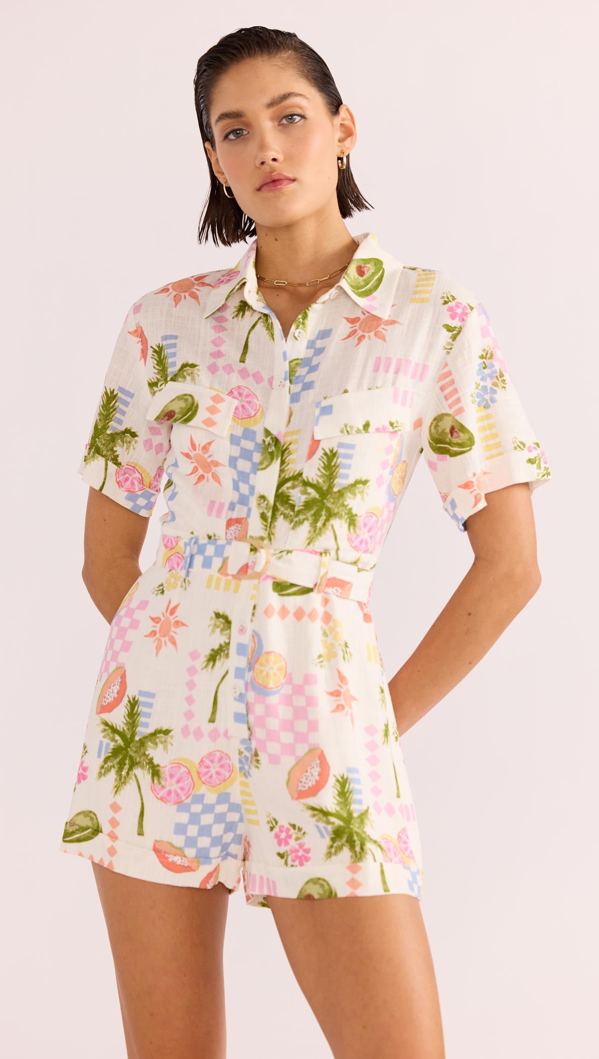 GRACIE BELTED PLAYSUIT-MINKPINK