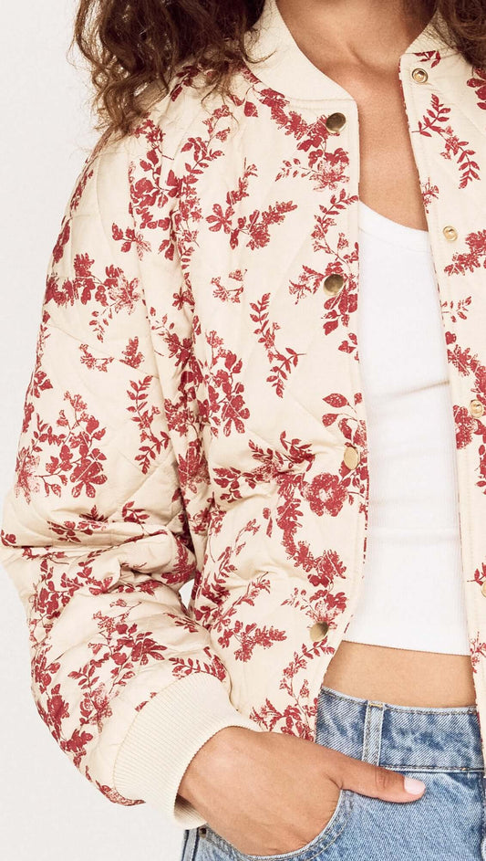 Autumn Floral Quilted Puffer Jacket