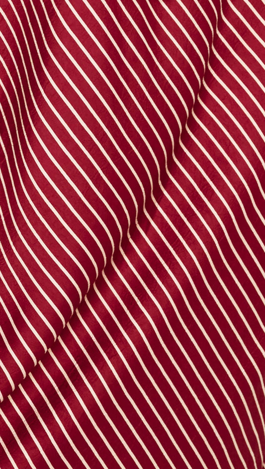 Burgundy Pinstripe Bias Cut Midi Dress