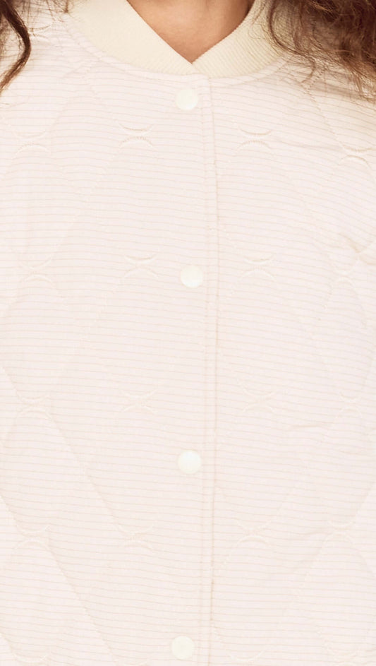 Quilted Bomber Jacket in Warm White