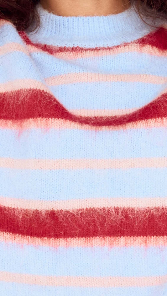 Peppermint Stripe Fluffy Jumper