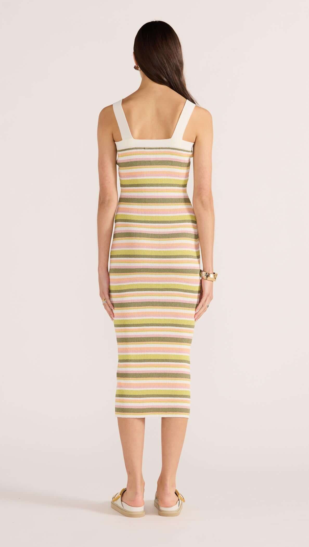 AMELIA KNIT STRIPE MIDI DRESS-DRESSES - CASUAL-MINKPINK