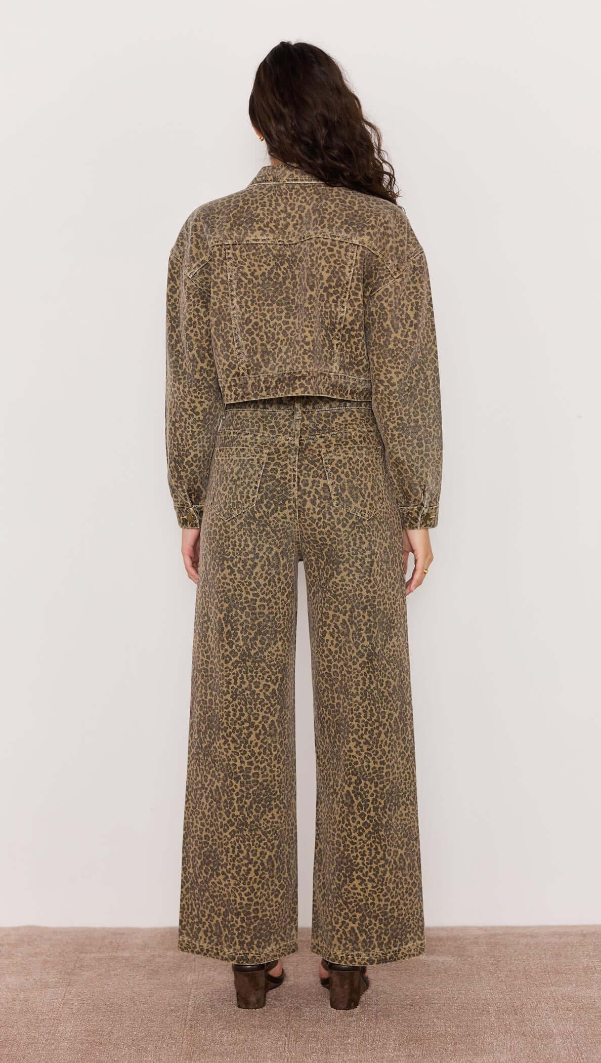 Anouk Jeans - Cheetah animal print jeans, high waist, straight/wide Leg