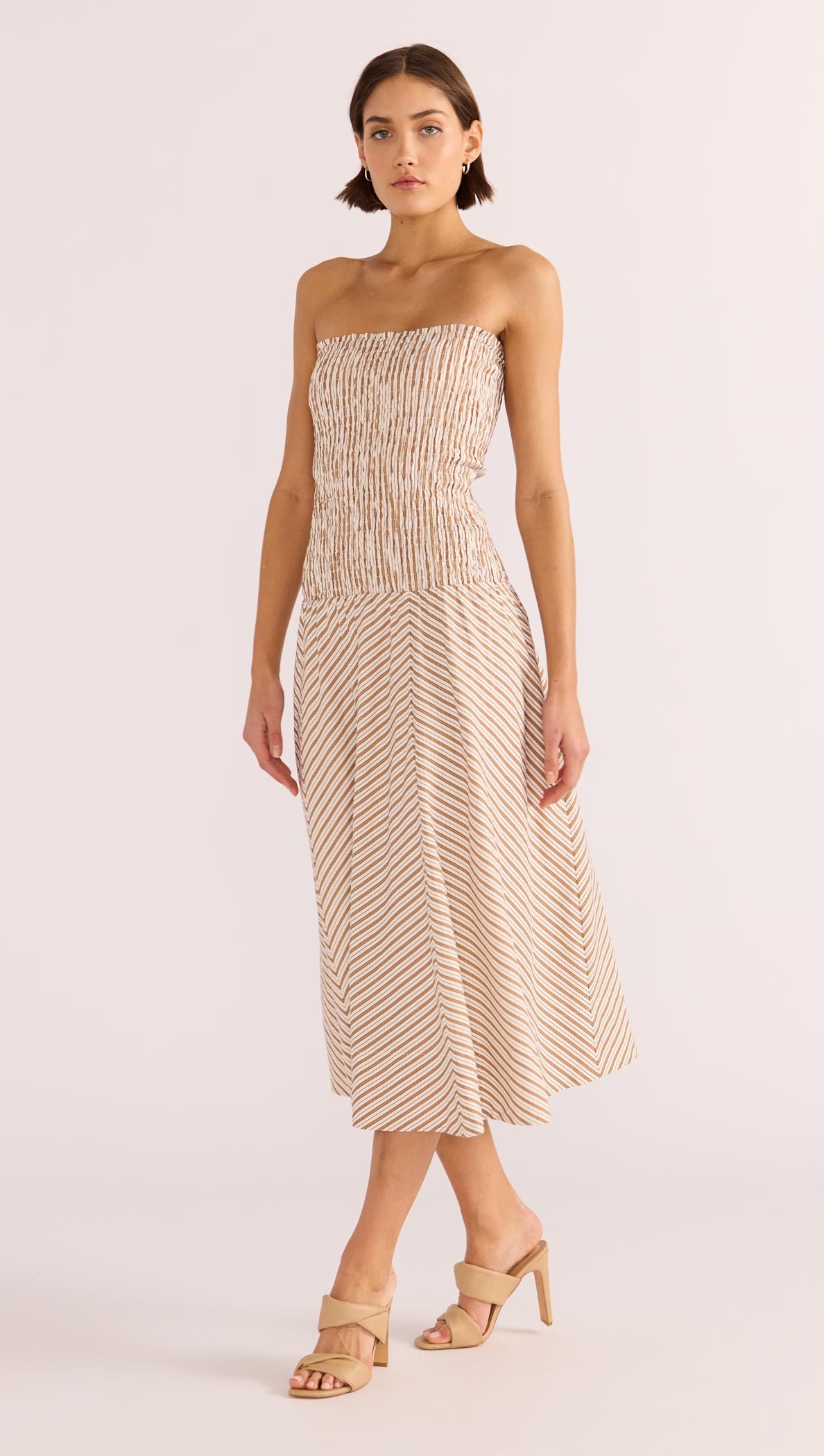 Artemis Shirred Bandeau Midi Dress