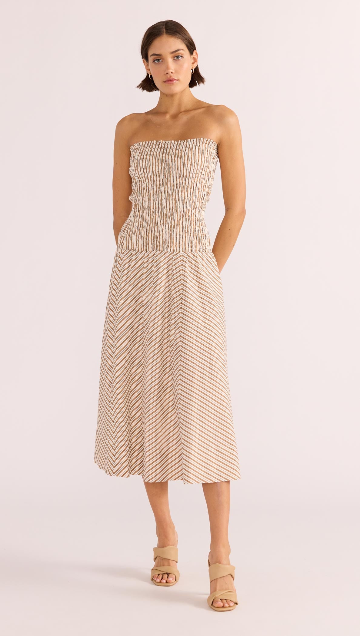 Artemis Shirred Bandeau Midi Dress