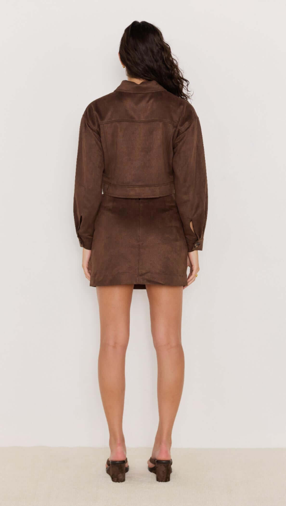Aston Suede Mini Skirt - Matching set Mini Skirt brown faux suede