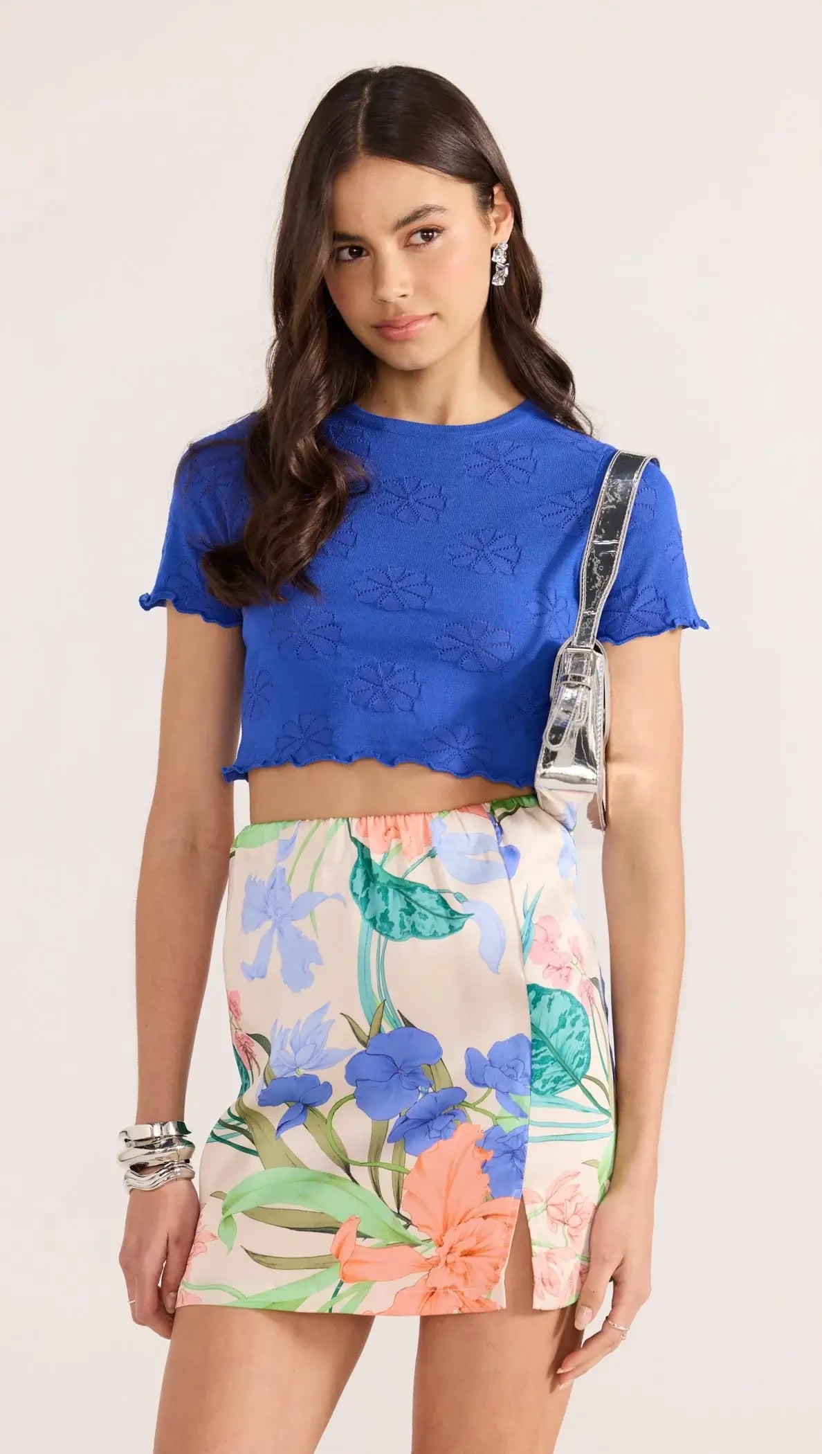 Bowie Pointelle Knit Tee-TOPS - SHORT SLEEVE-MINKPINK