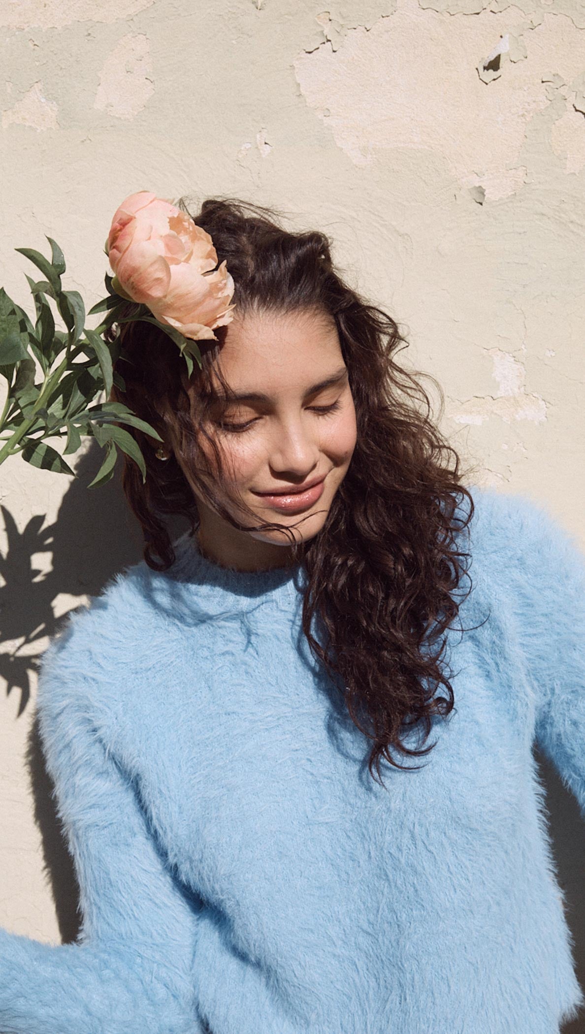Elidi Blue Fluffy Knit Top