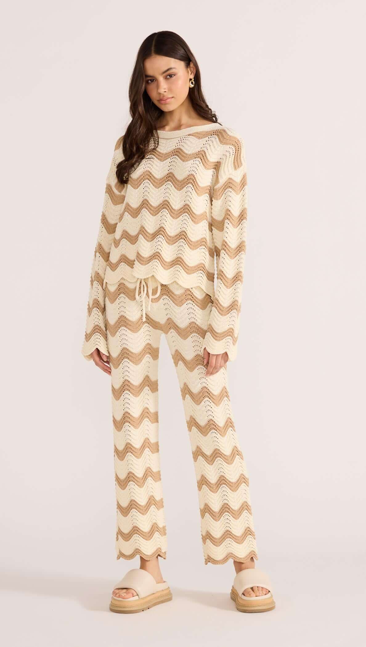 Brooke Crochet Wave Pant-PANTS-MINKPINK