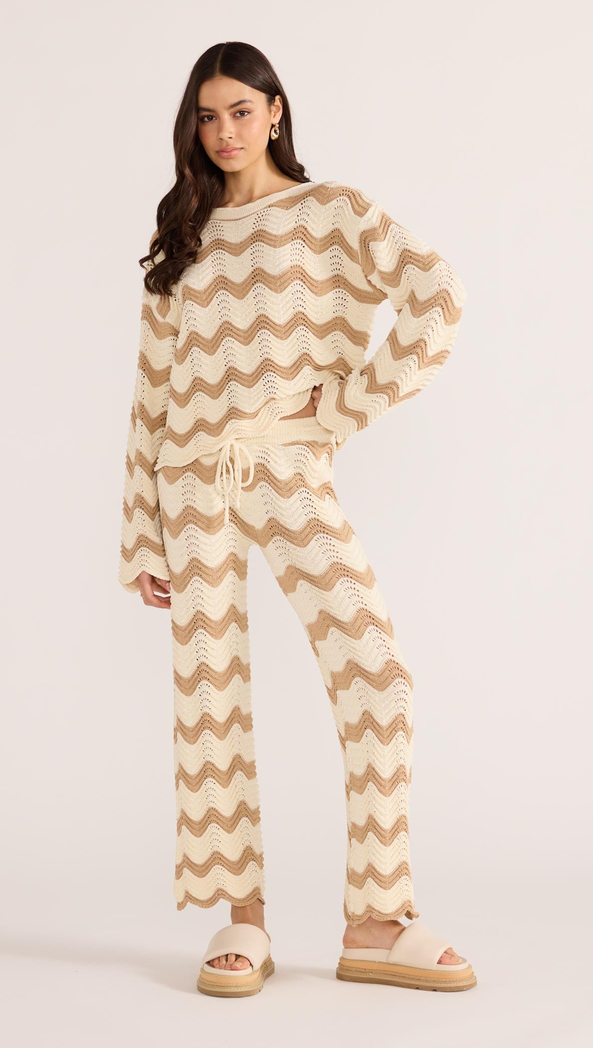 Brooke Crochet Wave Pant-PANTS-MINKPINK