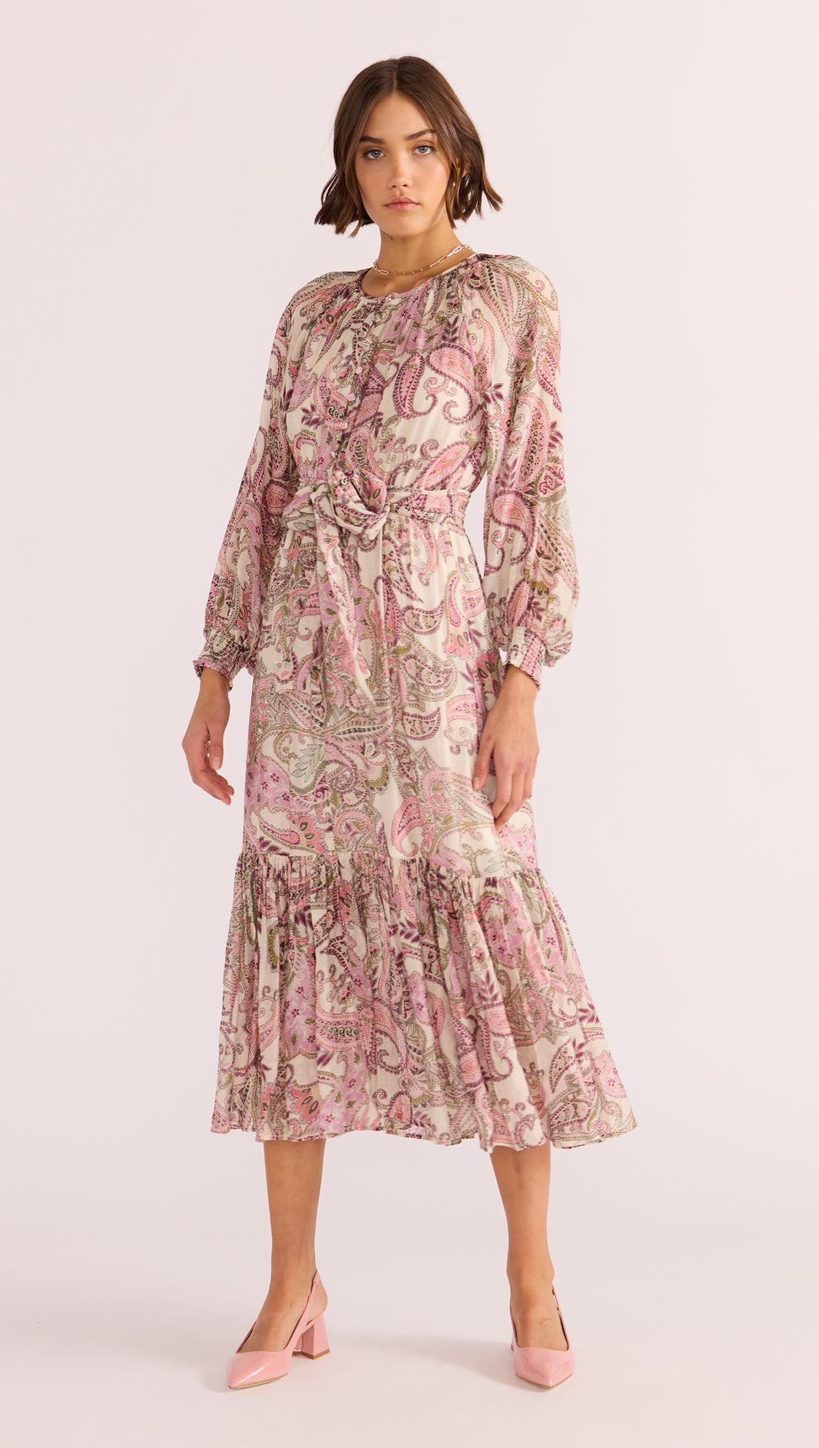 Cadence Blouson Midi Dress-MINKPINK