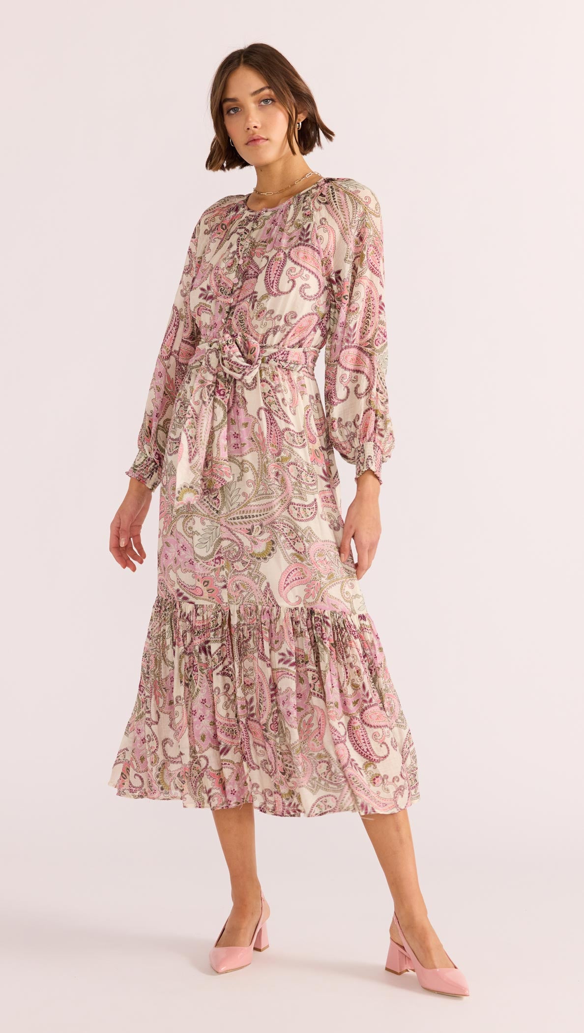 Cadence Blouson Midi Dress-MINKPINK