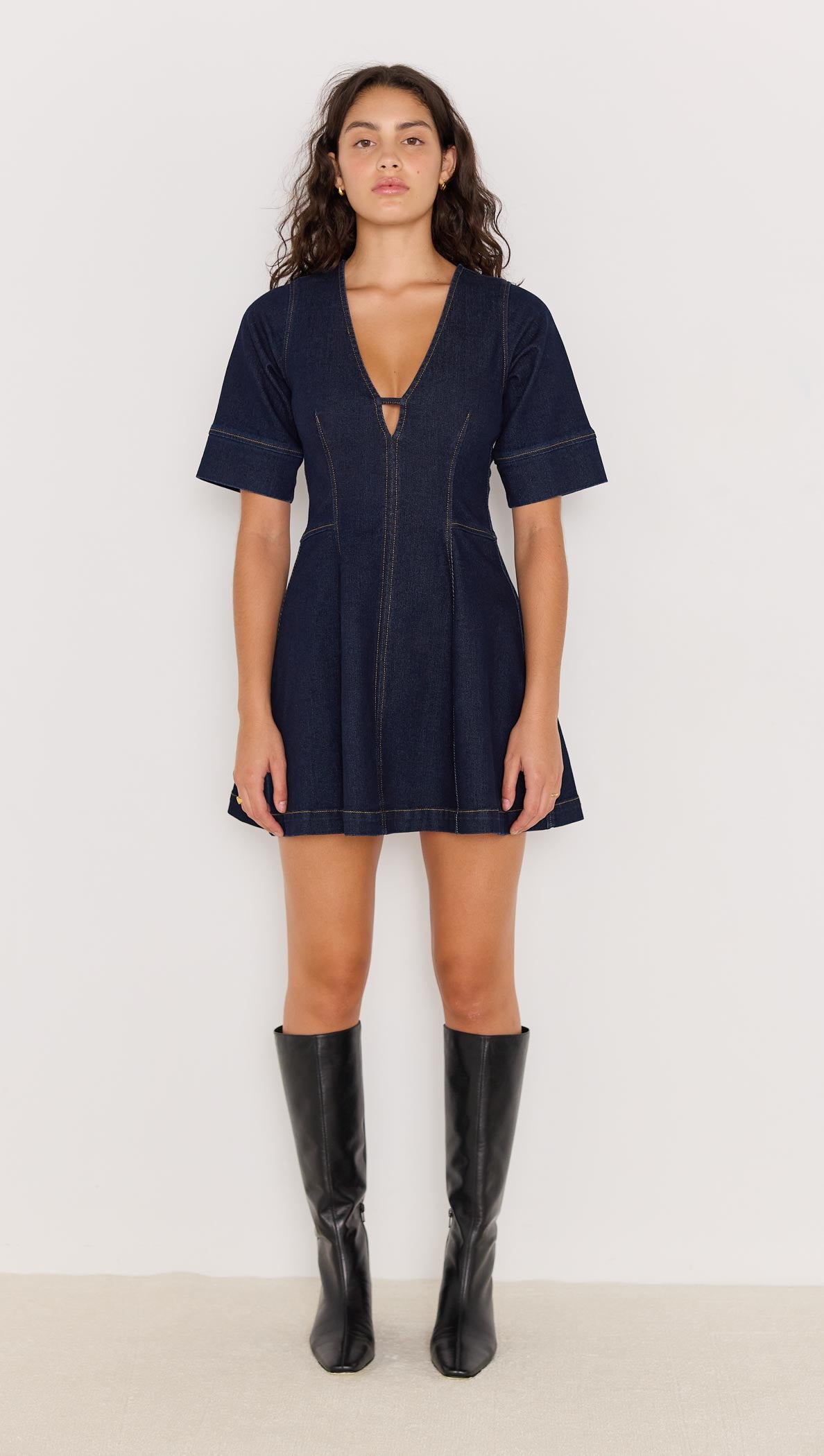 Camilla Denim Panel Mini Dress-DRESSES - MINI-MINKPINK