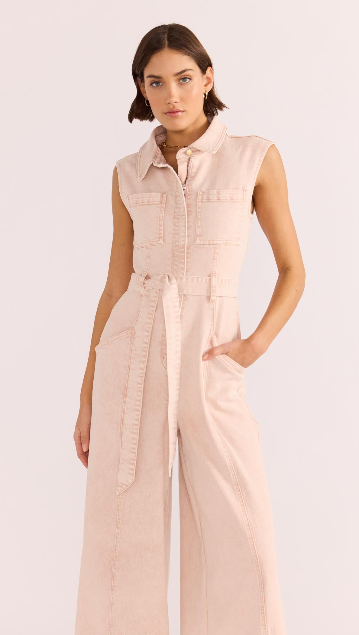 Dahlia Denim Panel Jumpsuit-MINKPINK
