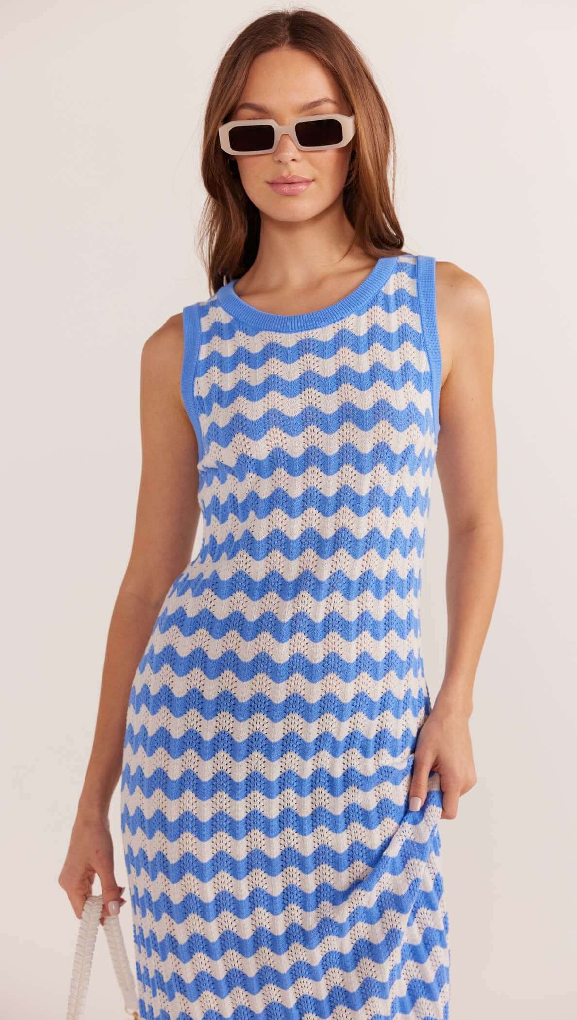 Dina Stripe Knit Midi Dress-MINKPINK