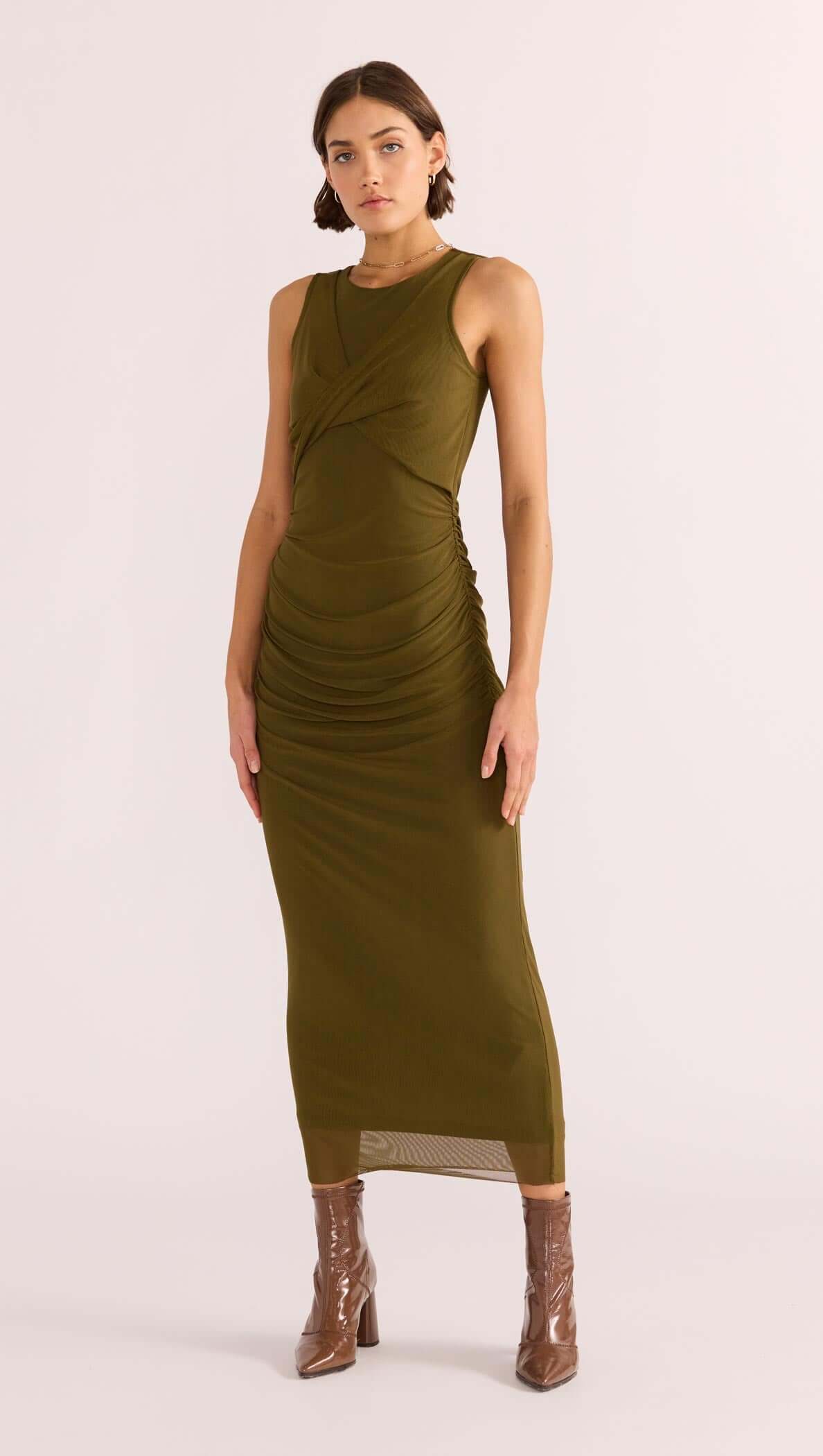 Elodie Mesh Midi Dress-MINKPINK