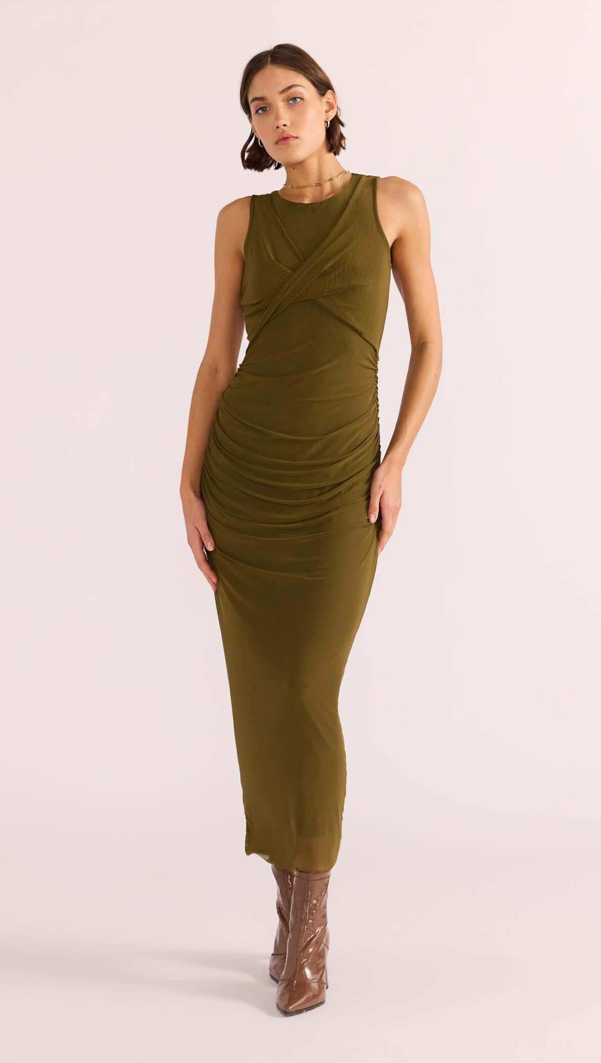 Elodie Mesh Midi Dress-MINKPINK