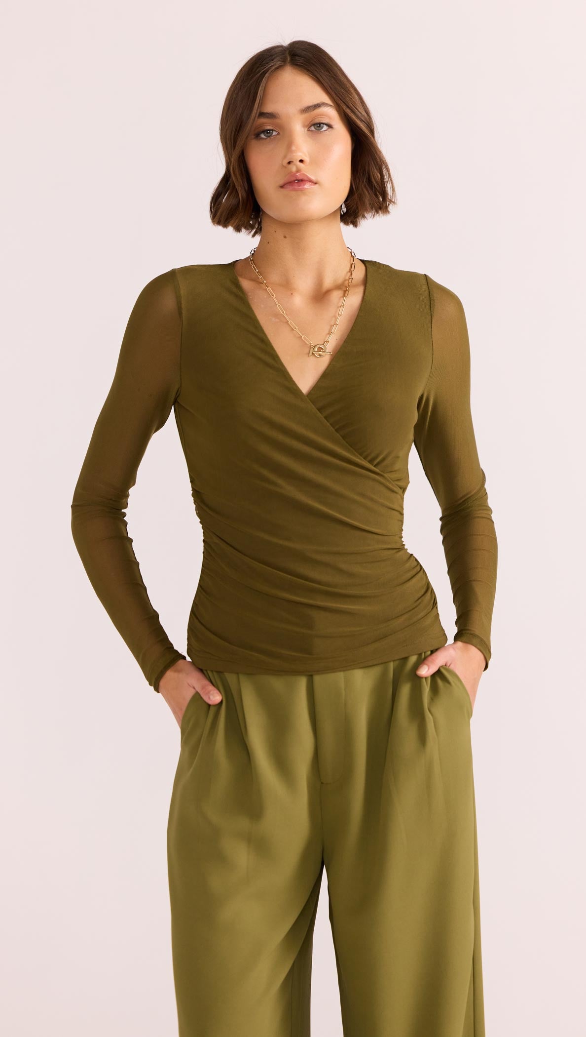 Elodie Mesh Wrap Top-MINKPINK