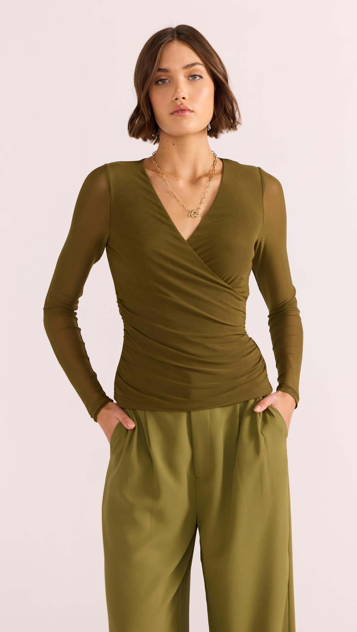 Elodie Mesh Wrap Top-MINKPINK