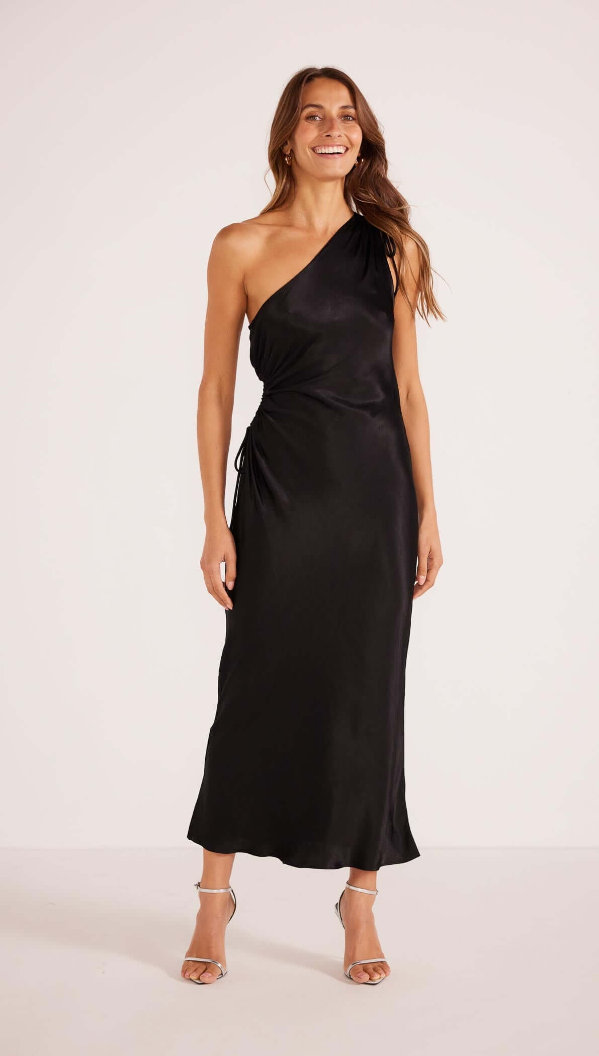 GAIA CUT OUT ONE SHOULDER DRESS BLACK-MINKPINK