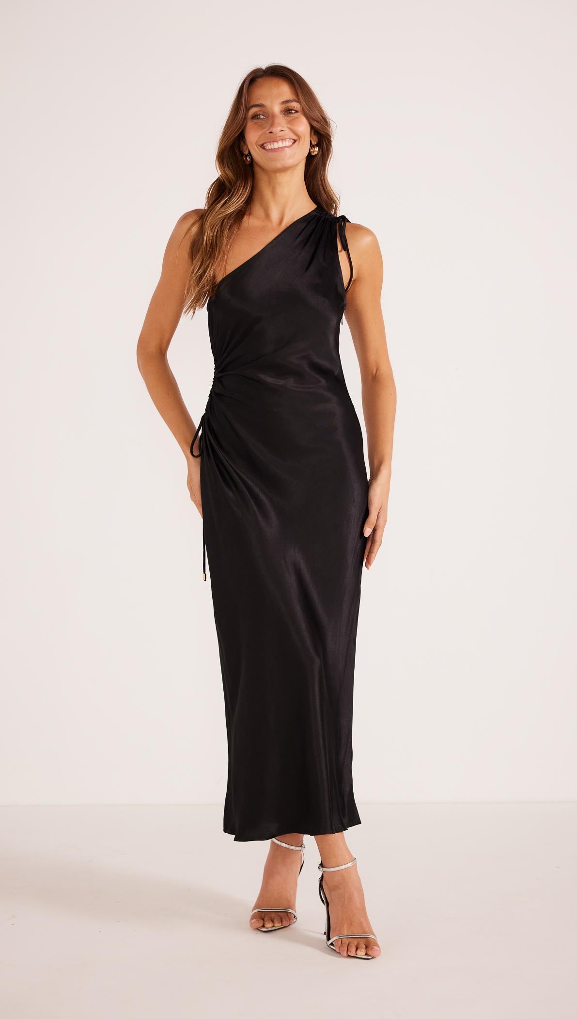 GAIA CUT OUT ONE SHOULDER DRESS BLACK-MINKPINK