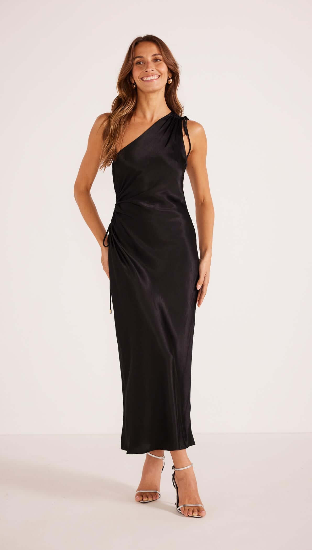 GAIA CUT OUT ONE SHOULDER DRESS BLACK-MINKPINK