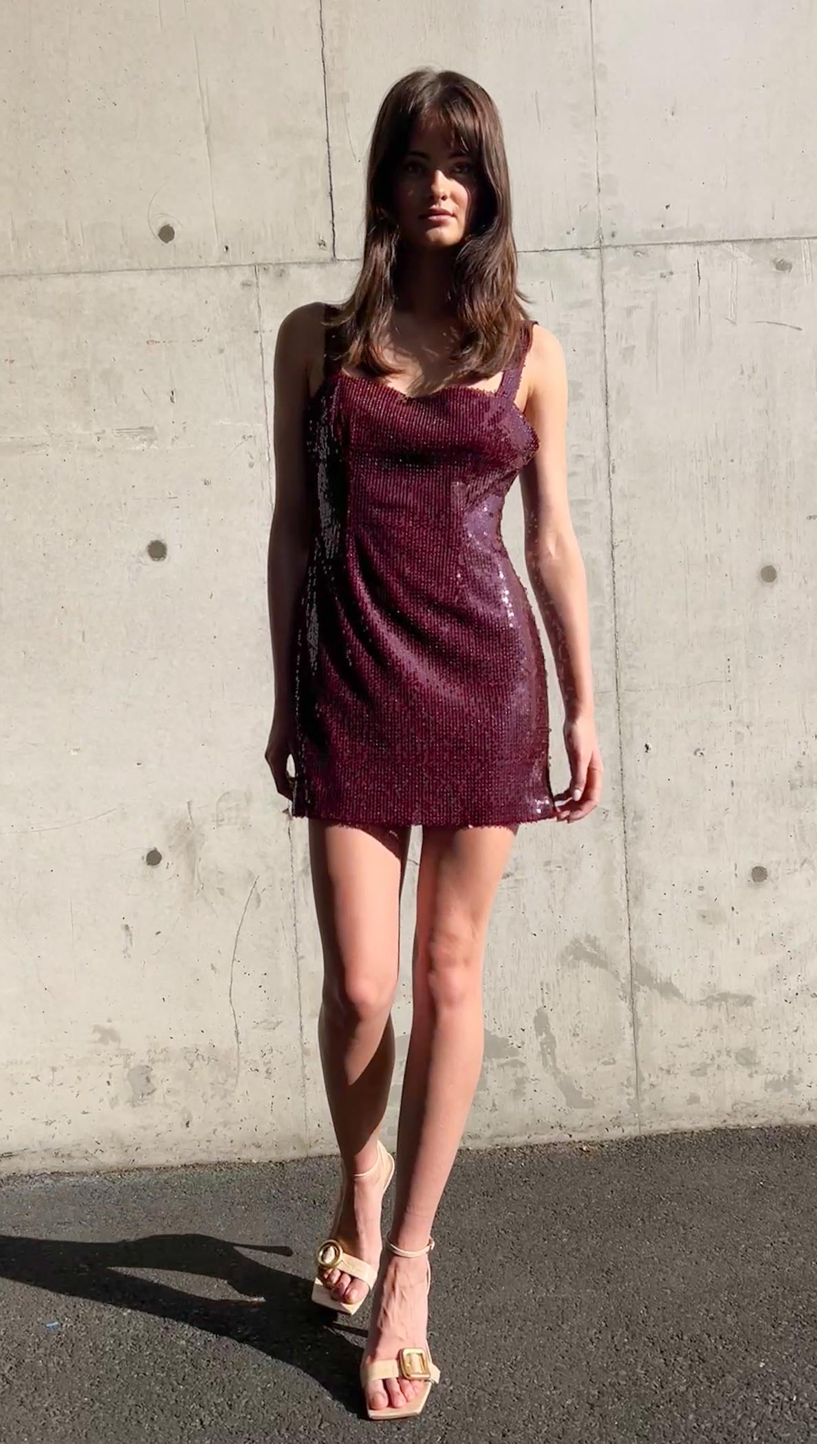 Purple Sequin Mini Dress