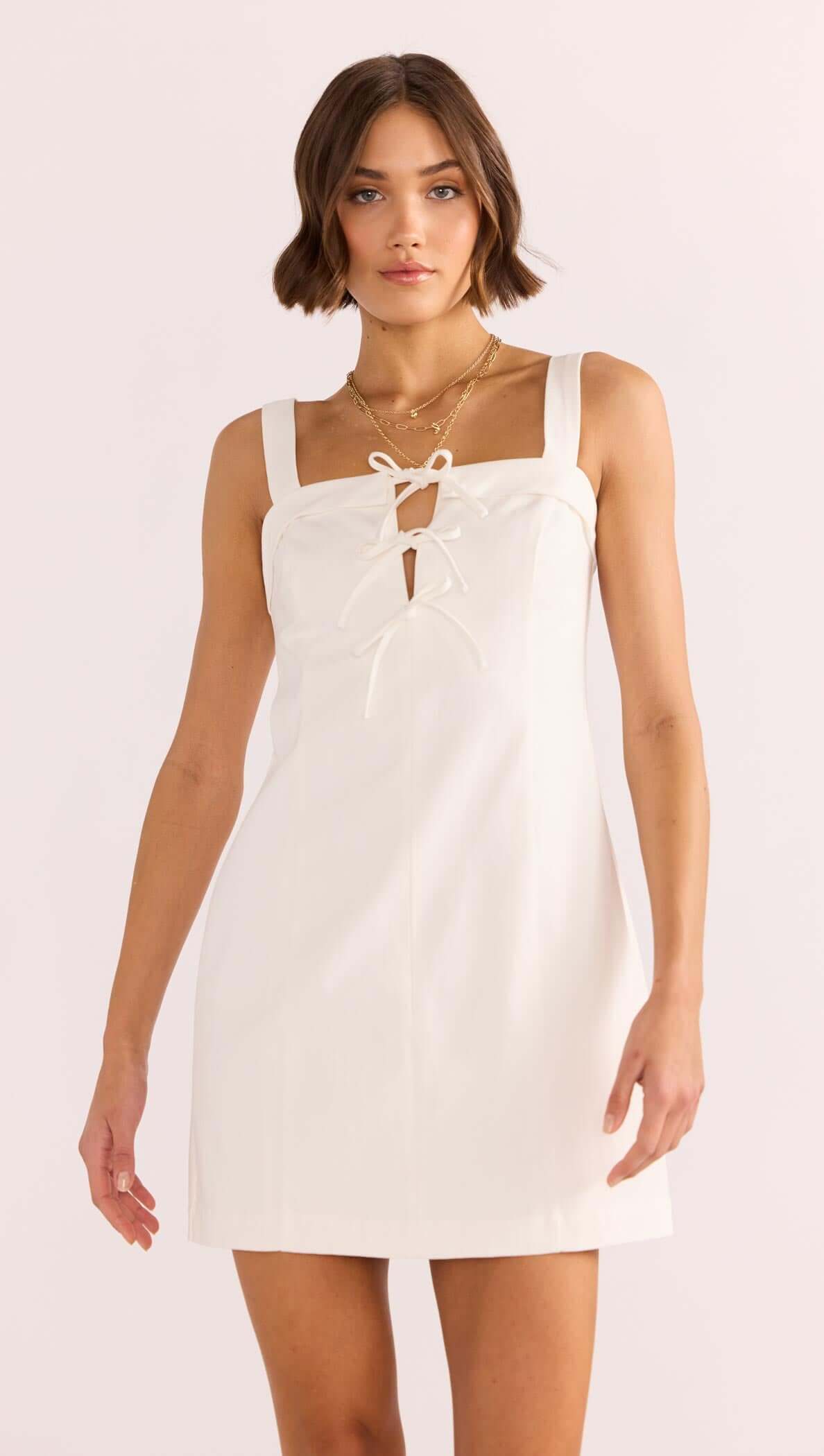 Imogen Drill Tie Mini Dress-MINKPINK