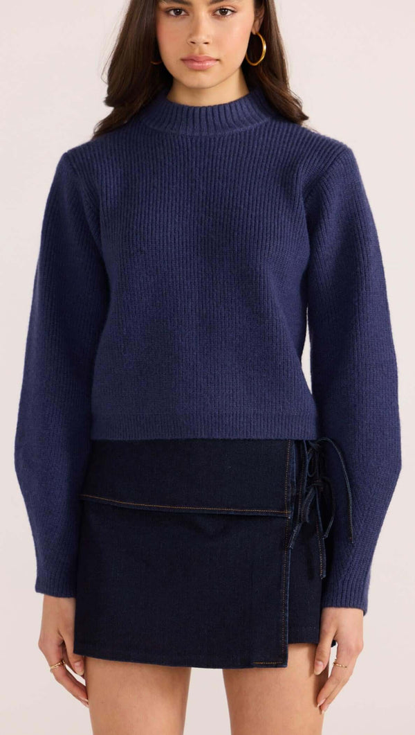 Knit Midi Mock A Line Jumper