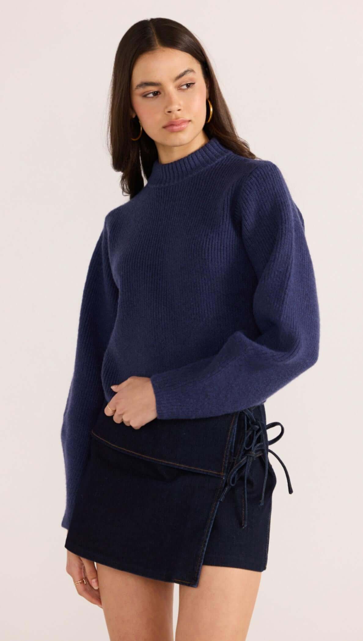 JENNIFER MOCK NECK KNIT JUMPER-KNITWEAR - CASUAL-MINKPINK