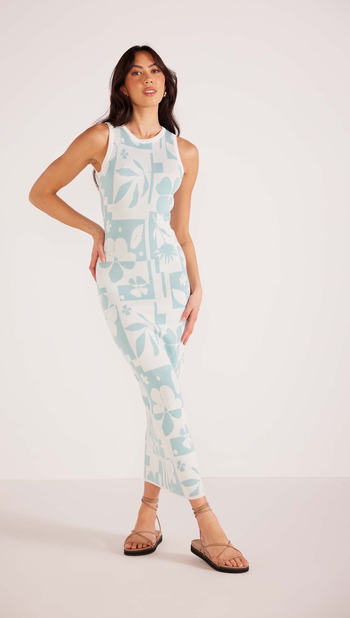 Lacy Intarsia Knit Midi Dress-MINKPINK