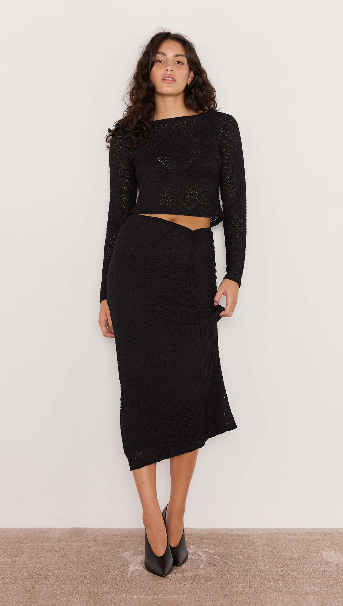 LUCA STRETCH LACE SKIRT-SKIRTS - CASUAL-MINKPINK