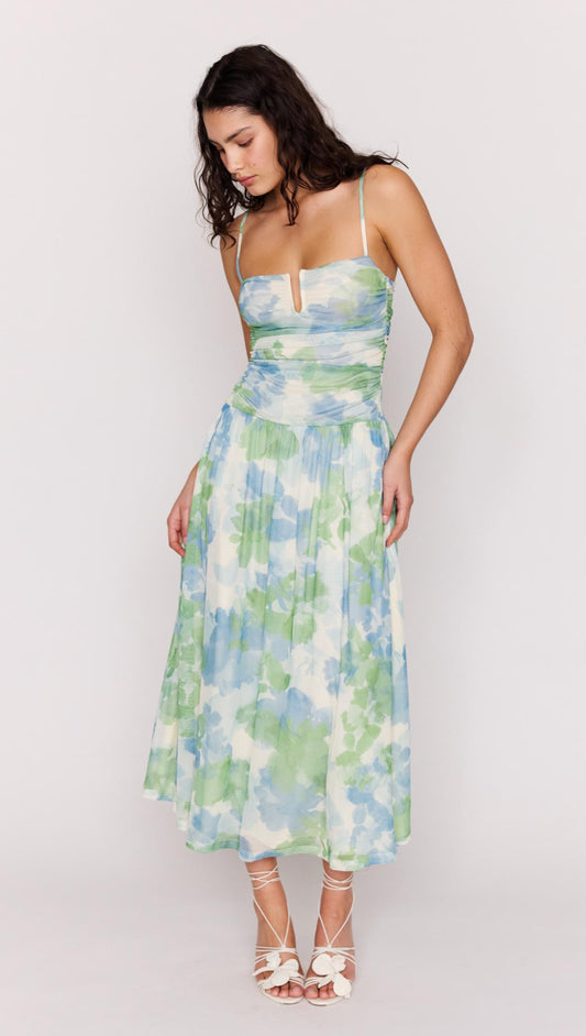 Watercolour Mesh Maxi Dress