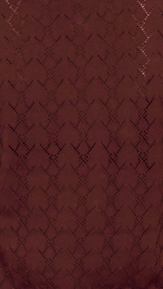 Brown Scallop Edge Knitted Tee