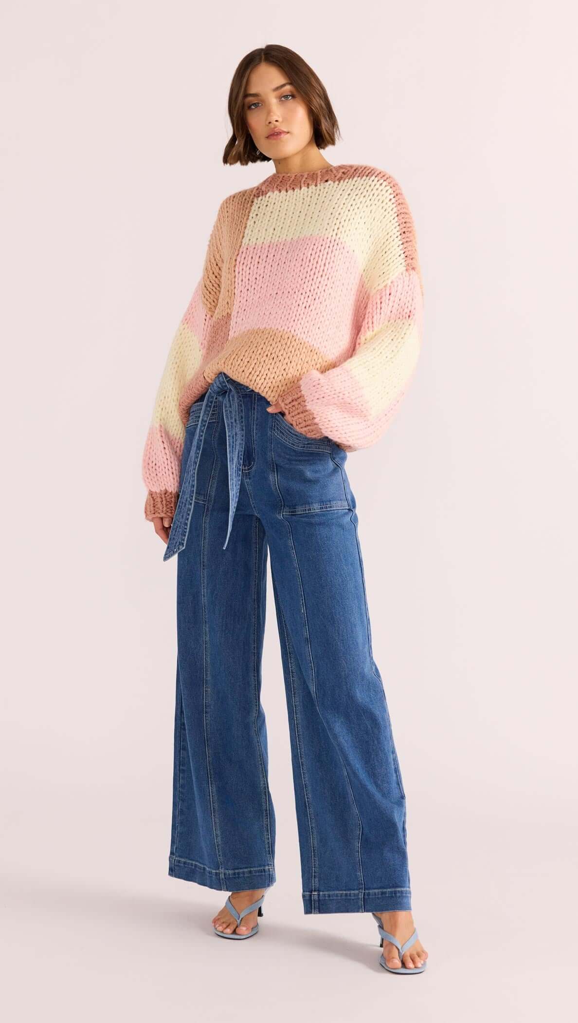 Marcella Colour Block Sweater-MINKPINK