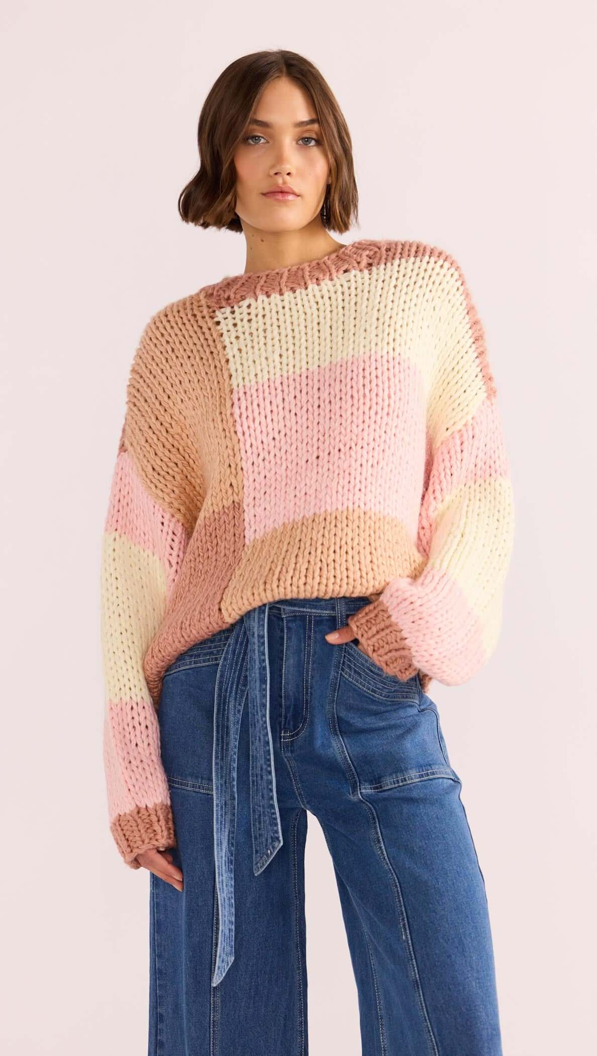 Marcella Colour Block Sweater-MINKPINK