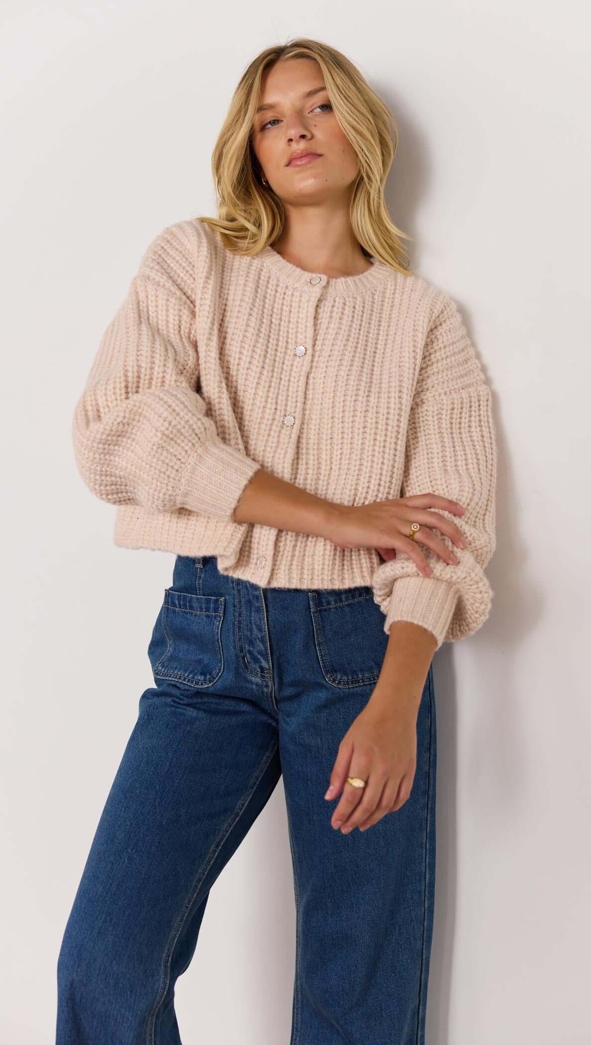MARLO CHUNKY CARDIGAN-KNITWEAR - CASUAL-MINKPINK