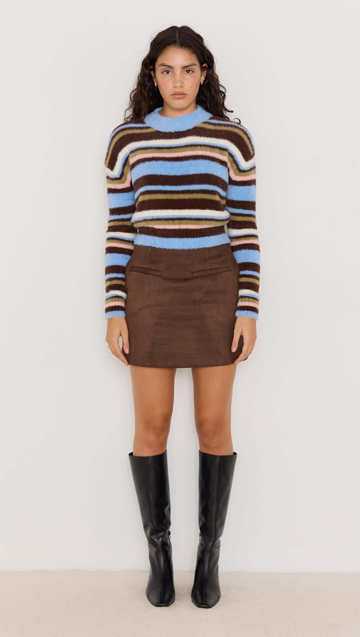 POET FLUFFY STRIPE SWEATER-KNITWEAR - CASUAL-MINKPINK