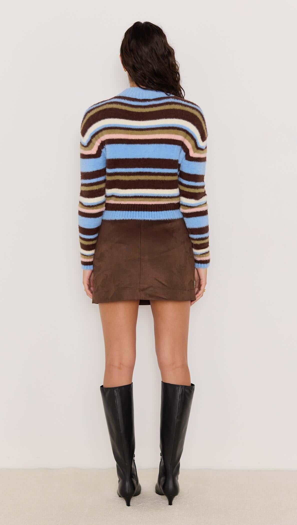 POET FLUFFY STRIPE SWEATER-KNITWEAR - CASUAL-MINKPINK