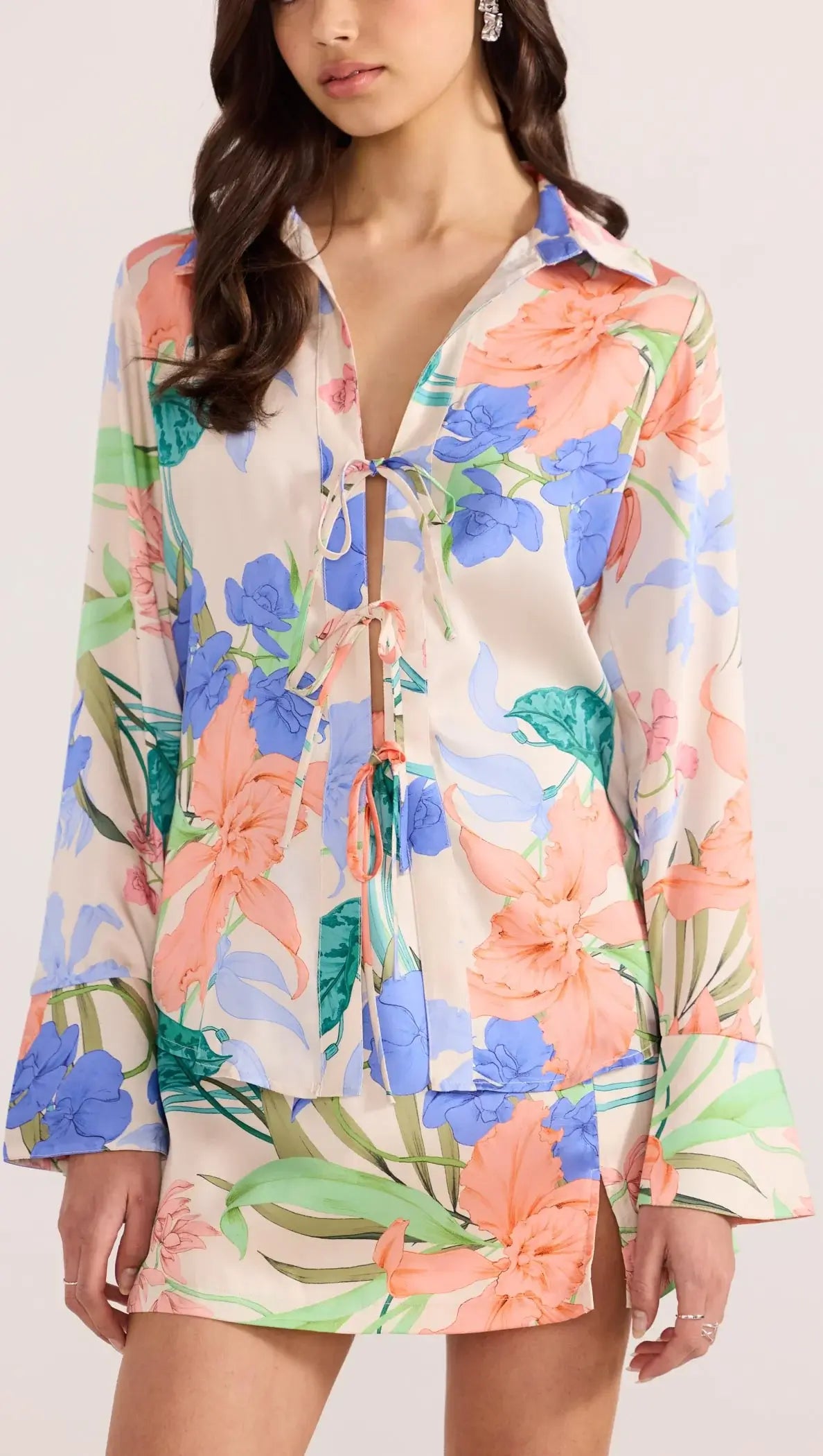 Ravina Tie Shirt-TOPS - LONG SLEEVE-MINKPINK