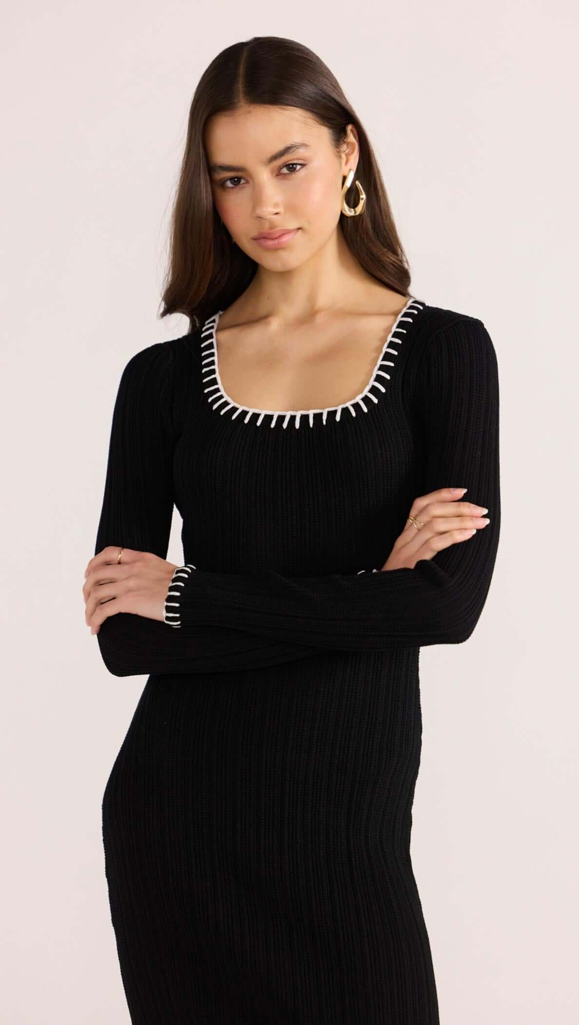SANA BLANKET STITCH KNIT DRESS-DRESSES - CASUAL-MINKPINK