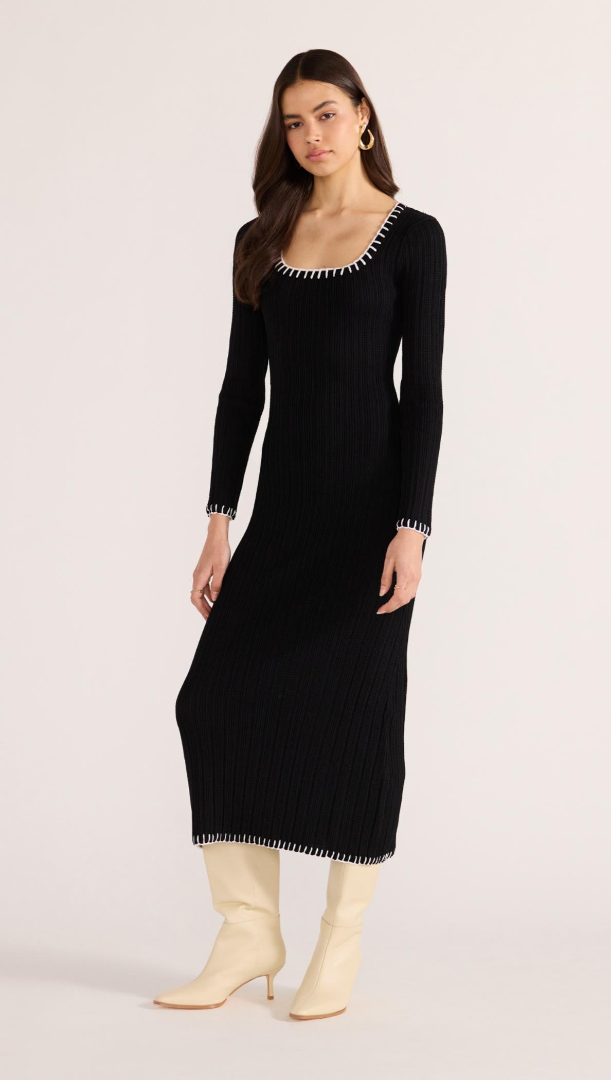SANA BLANKET STITCH KNIT DRESS-DRESSES - CASUAL-MINKPINK