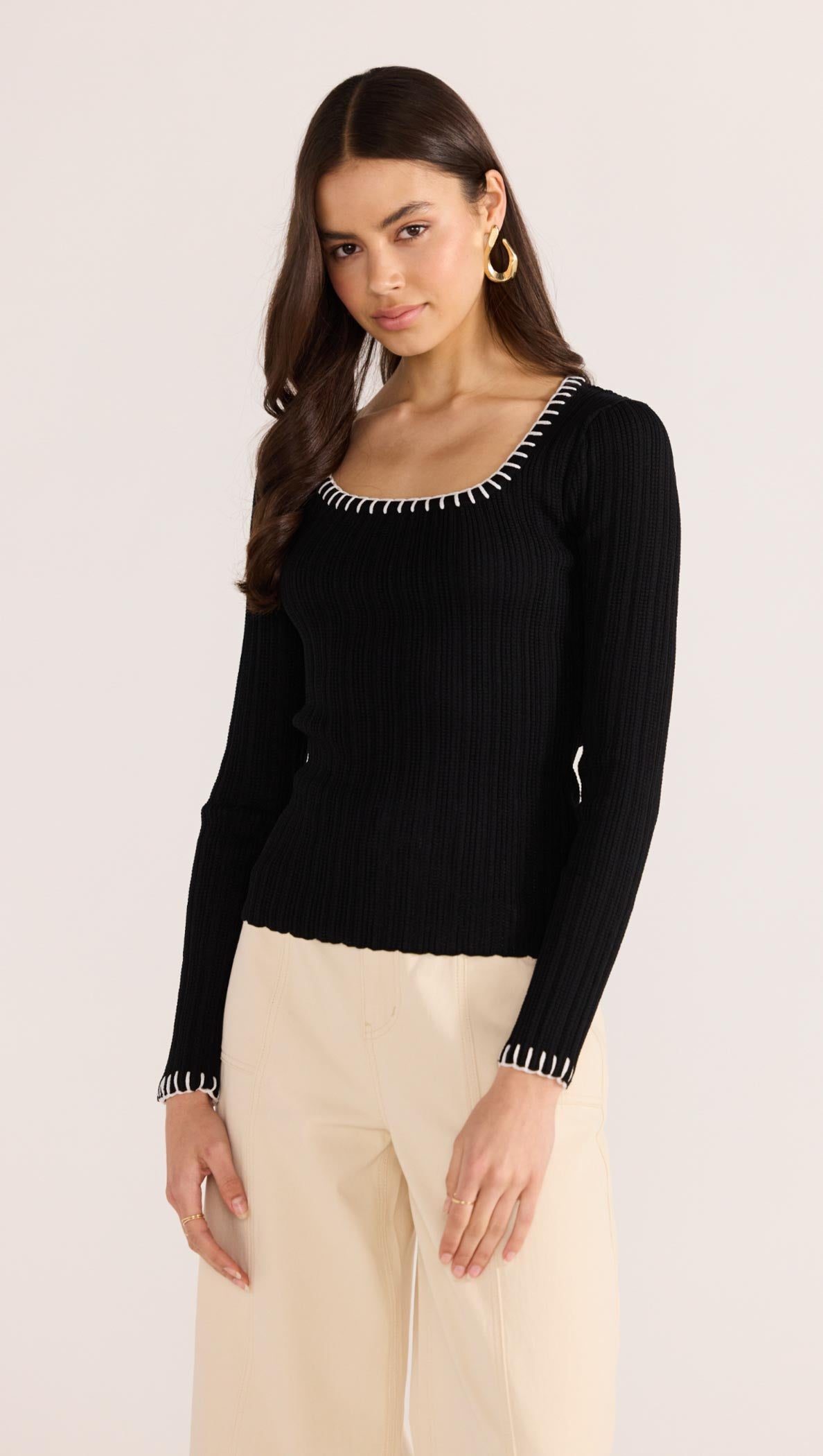 SANA BLANKET STITCH KNIT TOP-TOPS - CASUAL-MINKPINK