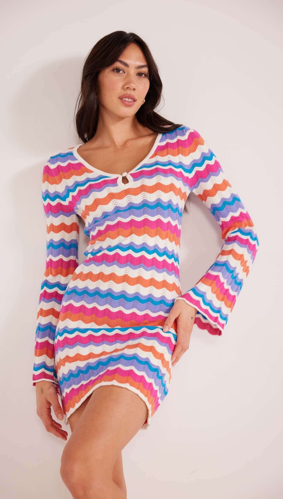 Wilma Pointelle Knit Dress-MINKPINK