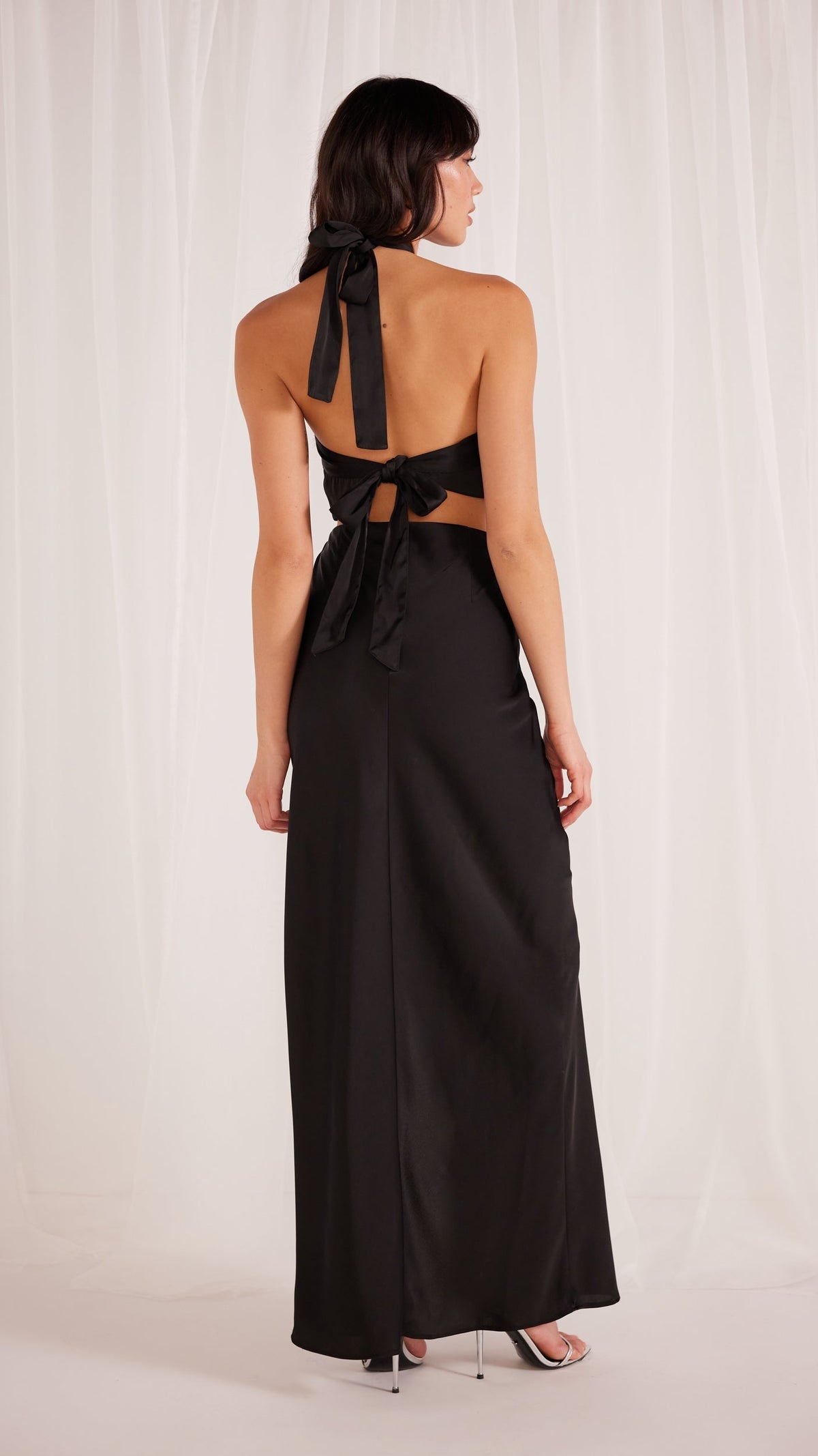 MG23X2466-110-FINLAY SATIN HALTER NECK GOWN BLACK-MINKPINK