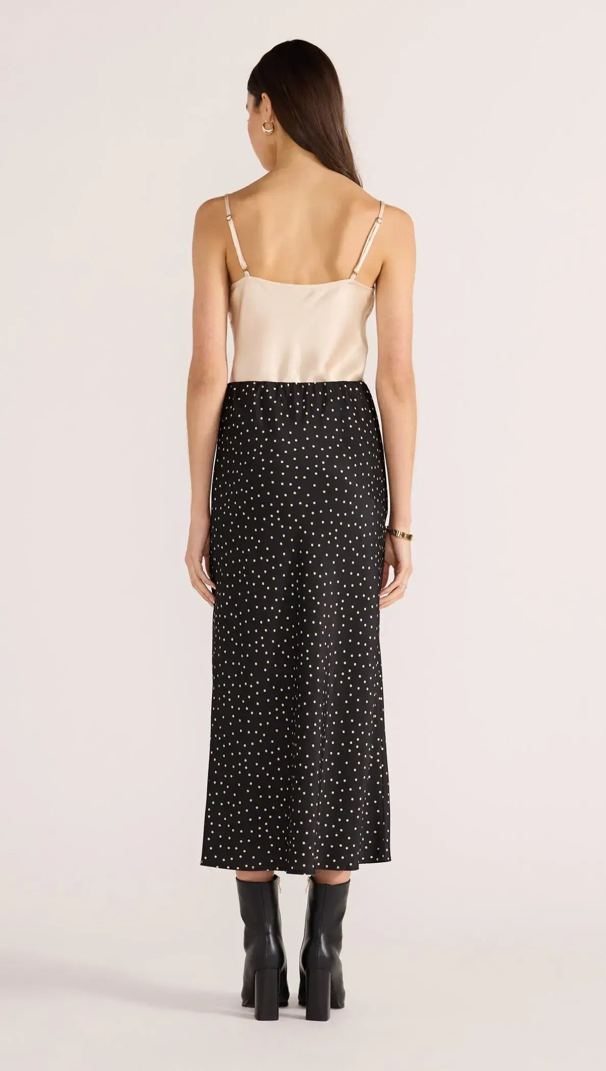 Jemma Polka Bias Midi Skirt-SKIRTS - MIDI-MINKPINK