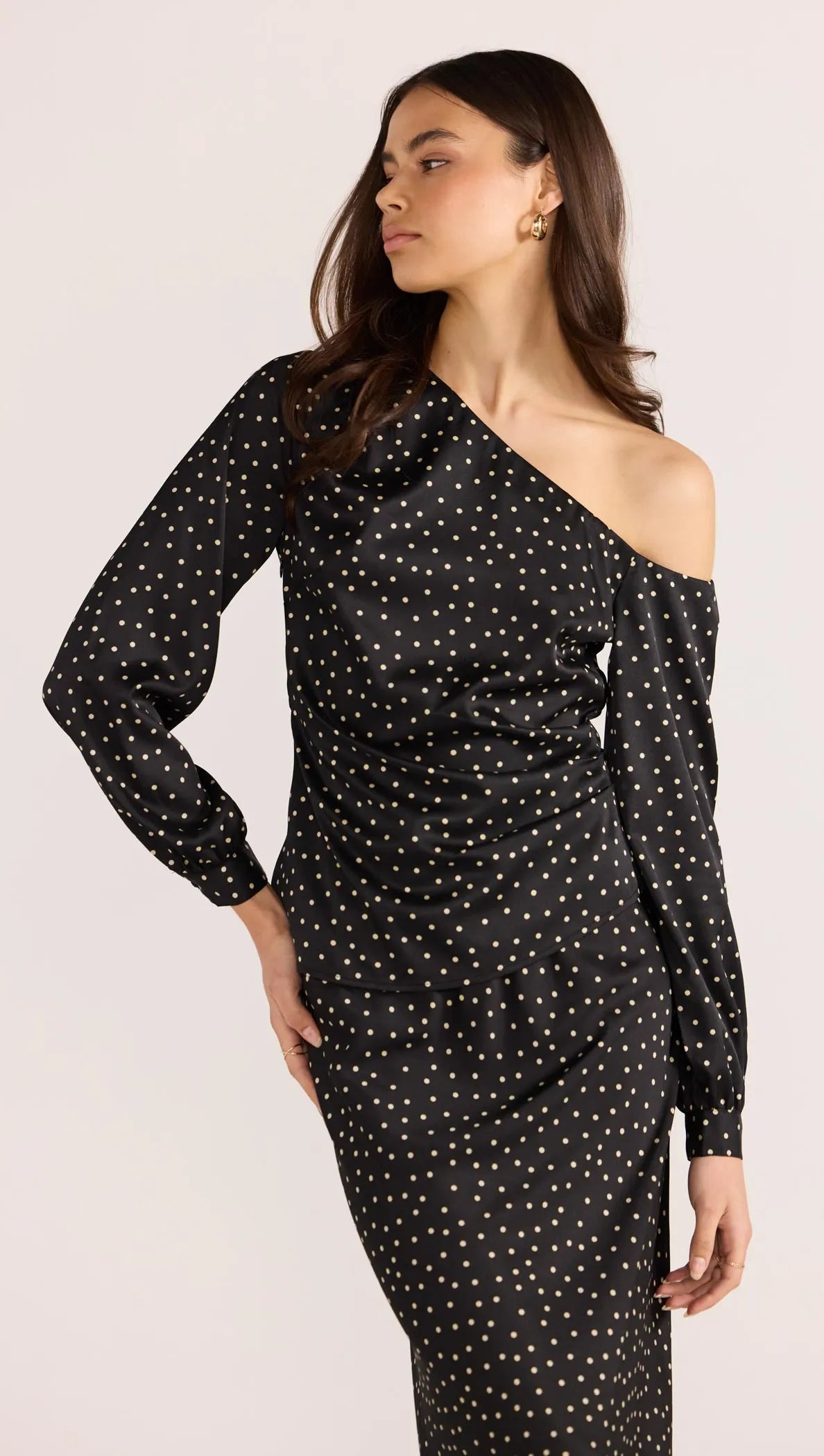 Jemma Polka Blouse-TOPS - LONG SLEEVE-MINKPINK